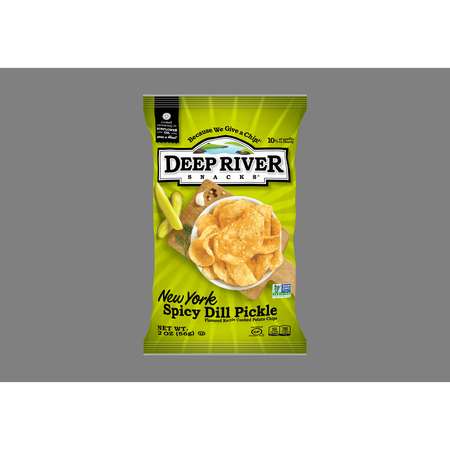 DEEP RIVER SNACKS Kettle Potato Chip New York Spicy Dill Pickle 2 oz., PK24 23443